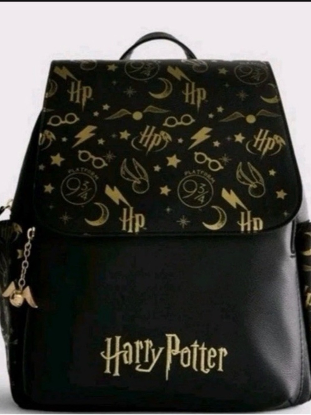 Primark Black and Gold Harry Potter Icon Backpack